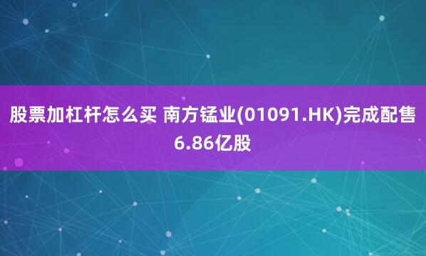 股票加杠杆怎么买 南方锰业(01091.HK)完成配售6.86亿股