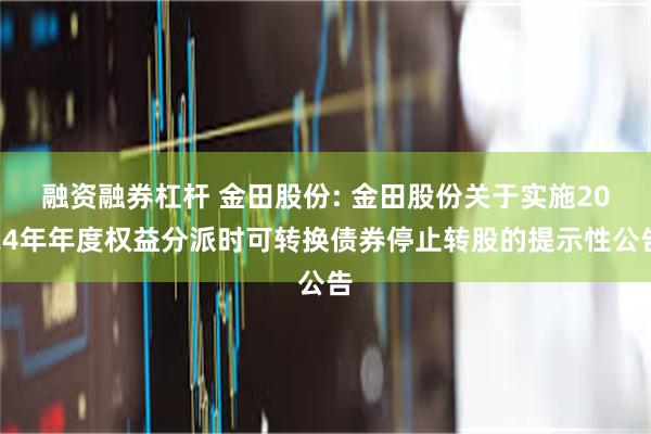 融资融券杠杆 金田股份: 金田股份关于实施2024年年度权益分派时可转换债券停止转股的提示性公告