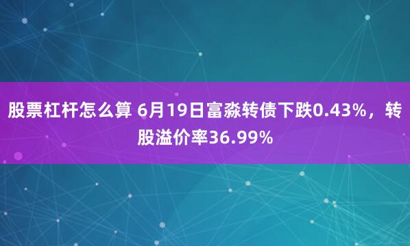 股票杠杆怎么算 6月19日富淼转债下跌0.43%，转股溢价率36.99%
